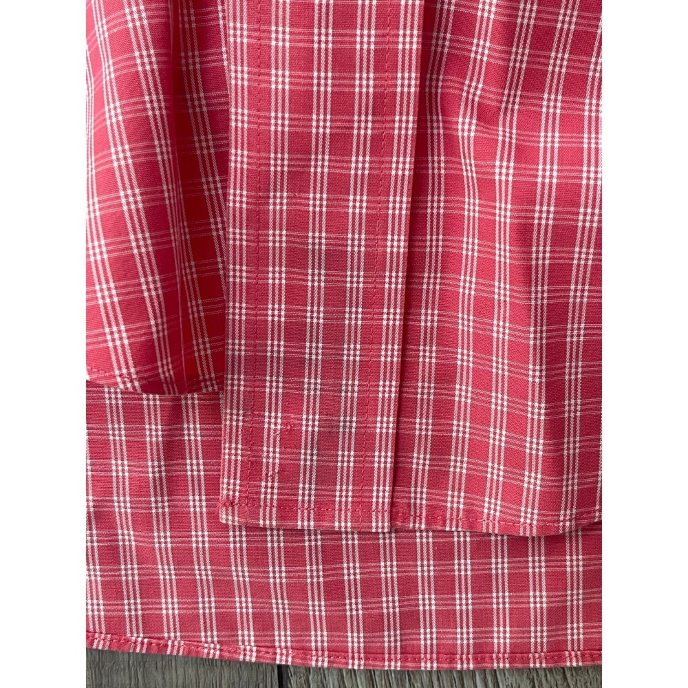 Brooks Brothers 346 Mens Red Gingham Non-Iron Cotton Button Down Shirt Size M - Picture 6 of 7